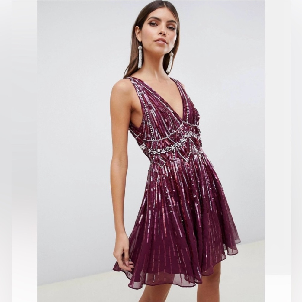 ASOS Purple Sequin Mini Dress